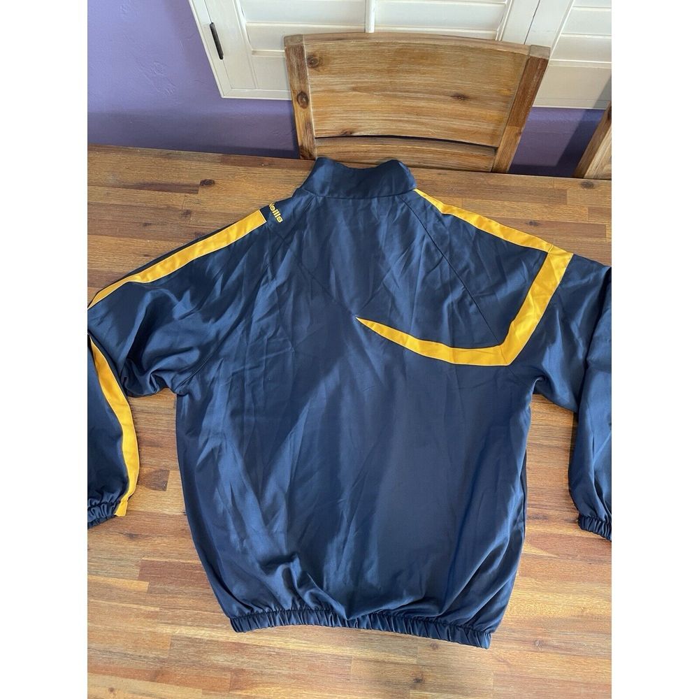O'Neills US Navy Rugby Jacket Mens Large Full Zip Navy Blue / Yellow Lightweight - Picture 16 of 16